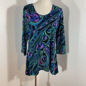 🌹New Listing🌹 EUC Collections Etc. Colorful Abstract Women's Tunic Top